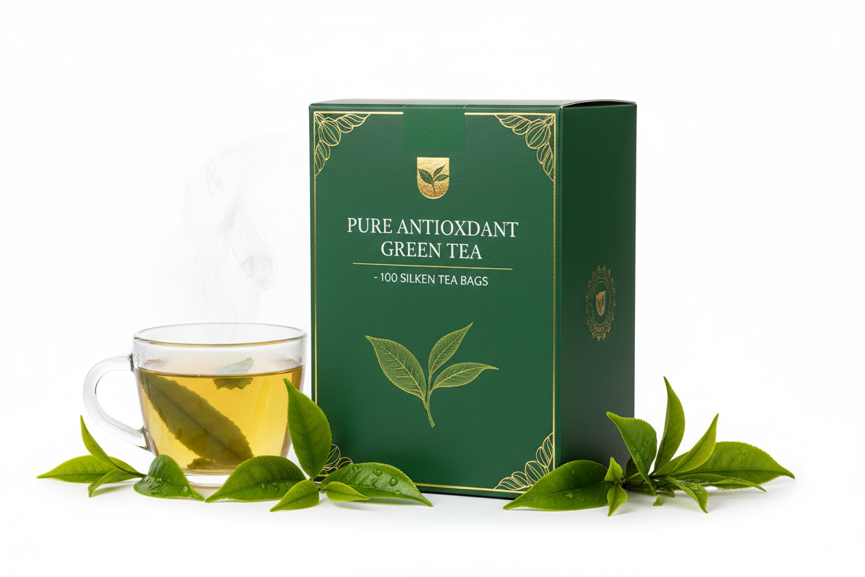 Premium quality green tea packed with antioxidants. Refreshing and healthy beverage for daily wellness. Each tea bag delivers a perfect cup of aromatic green tea. Great for metabolism and overall health.

100 tea bags per pack
Rich in antioxidants
Boosts metabolism
Refreshing taste